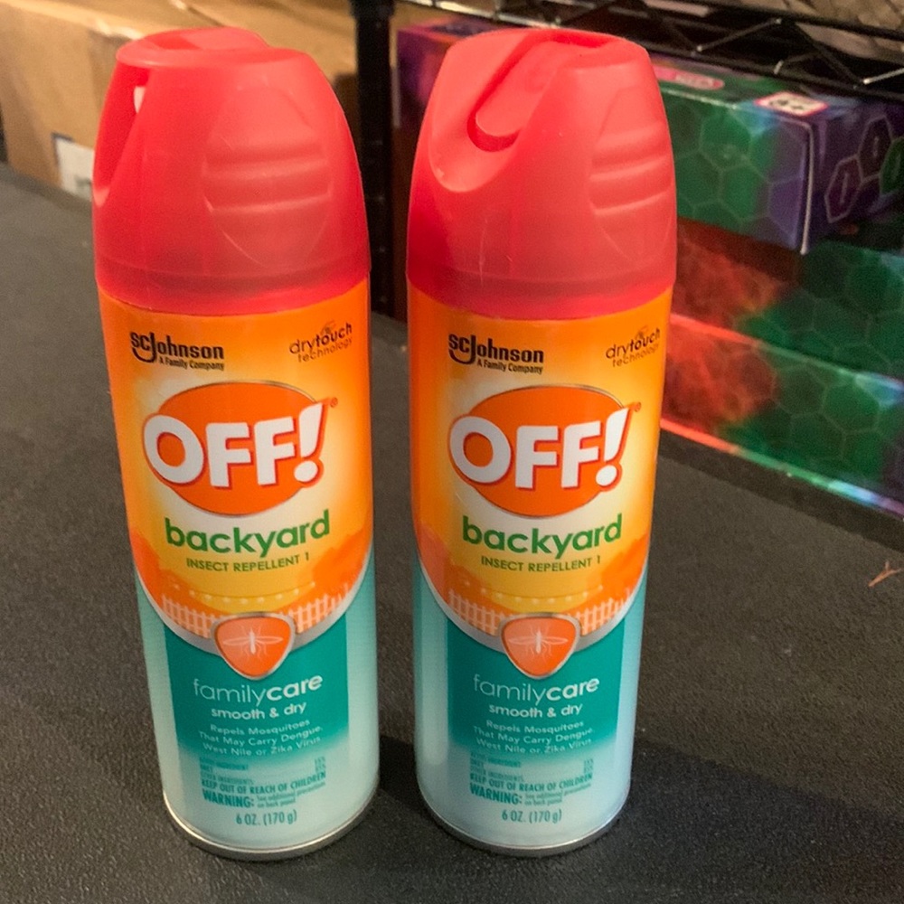 2 bottles of Off backyard insect repellent. Brand new.
